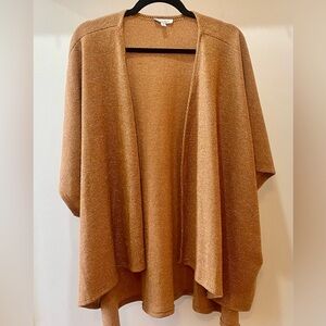 White Birch Gold Glittery Women's Open Cardigan Poncho Size Large